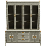 68.5" Unfinished 6 Door 3 Drawer Vintage Bamboo Style Hutch #08841