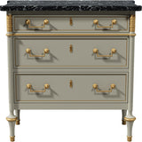 31.5" Unfinished 3 Drawer Vintage Marble Top Dresser #08758