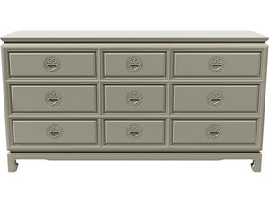 60" Unfinished 9 Drawer Vintage Dresser #08598