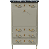 31.5" Unfinished 4 Drawer Vintage Marble Top Tallboy #08767