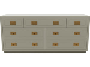 64" Unfinished 7 Drawer Henredon Vintage Dresser #08501