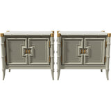 27.5" Unfinished 2 Door Vintage Bamboo Style Side Table Set of 2 #08833