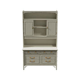 46" Unfinished 2 Door 6 Drawer Thomasville Vintage Bamboo Style Hutch #07961