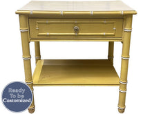 Load image into Gallery viewer, 23.5&quot; Unfinished 1 Drawer Heritage Vintage Bamboo Style Single Nightstand #08388
