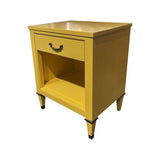 22" Finished 1 Drawer Cali Yellow Satin Century Vintage Single Nightstand #08260 : At Our Munster Location