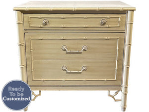 30" Unfinished 3 Drawer Thomasville Vintage Bamboo Style Dresser #08326