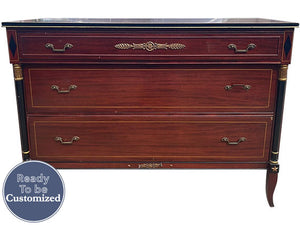 49" Unfinished 3 Drawer Vintage Dresser #08305