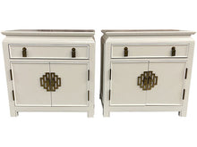 Load image into Gallery viewer, 25&quot; Finished Dover Satin 1 Drawer 2 Door Century Vintage Nightstand Set of 2 #08429
