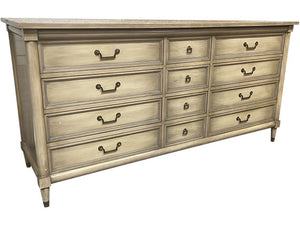 67.75" Unfinished 12 Drawer Vintage Dresser #08381