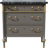 31.5" Unfinished 3 Drawer Vintage Marble Top Dresser #08758