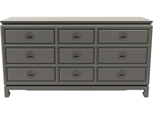 60" Unfinished 9 Drawer Vintage Dresser #08598