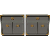 24" Unfinished 2 Door 1 Drawer Vintage 2 Side Table Set #08117