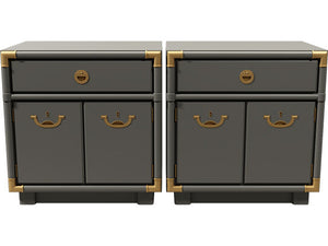 24.5" Unfinished 1 Drawer 2 Door Drexel Vintage Nightstand Set of 2 #08505