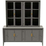 66" Unfinished 8 Door Vintage Hutch #08759