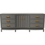 78" Unfinished 2 Door 6 Drawer Vintage Buffet #08819