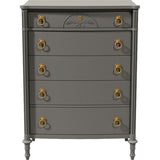 36" Unfinished 5 Drawer Vintage Tallboy #08694