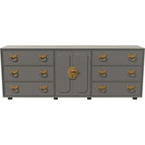 80" Unfinished 2 Door 6 Drawer Vintage Buffet #08815