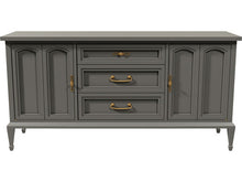 Load image into Gallery viewer, 64&quot; Unfinished 3 Drawer 2 Door White Fine Furniture Vintage Buffet #08201
