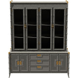 68.5" Unfinished 6 Door 3 Drawer Vintage Bamboo Style Hutch #08841