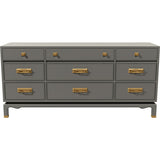 66" Unfinished 9 Drawer Vintage Dresser #08774