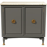 34.25" Unfinished 2 Door Vintage Marble Top Buffet #08849