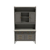 46" Unfinished 2 Door 6 Drawer Thomasville Vintage Bamboo Style Hutch #07961