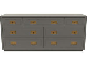 64" Unfinished 7 Drawer Henredon Vintage Dresser #08501