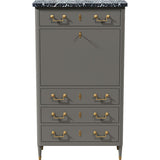 31.5" Unfinished 4 Drawer Vintage Marble Top Tallboy #08767