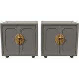 24" Unfinished 2 Door Vintage Side Table Set of 2 #08820