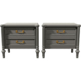 25.5" Unfinished 3 Drawer Vintage Side Table Set of 2 #08793
