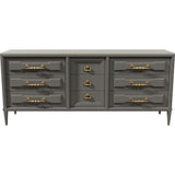 72" Unfinished 9 Drawer Vintage Dresser #08541