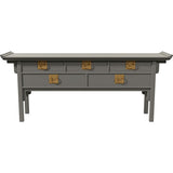 73" Unfinished 5 Drawer Century Vintage Console #08732