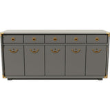 66" Unfinished 4 Door 3 Drawer Drexel Vintage Buffet #08858