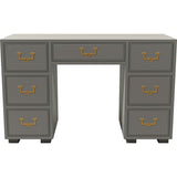 48" Unfinished 7 Drawer Artefacts Vintage Desk #08692