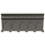 88" Unfinished 8 Drawer 5 Door Vintage Buffet #08644