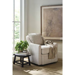 Rowe Hollins swivel chair H201-EDP-2 in RA251-19 striped fabric — original Rowe lifestyle photograph