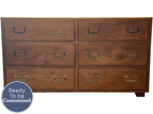 52" Unfinished 6 Drawer Henredon Vintage Dresser #08322