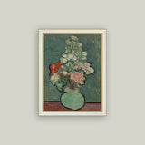 Green Vase Framed Antique Art