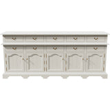 88" Unfinished 8 Drawer 5 Door Vintage Buffet #08644