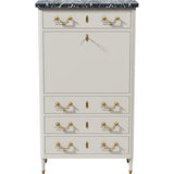 31.5" Unfinished 4 Drawer Vintage Marble Top Tallboy #08767