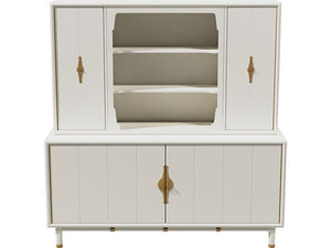 67" Unfinished 4 Door Vintage Hutch #08535