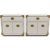 24" Unfinished 2 Door 1 Drawer Vintage 2 Side Table Set #08117