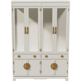 56" Unfinished 8 Door 2 Drawer Vintage Hutch #08844