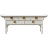 73" Unfinished 5 Drawer Century Vintage Console #08732