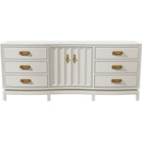 78" Unfinished 2 Door 6 Drawer Vintage Buffet #08819