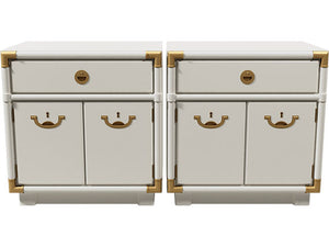 24.5" Unfinished 1 Drawer 2 Door Drexel Vintage Nightstand Set of 2 #08505