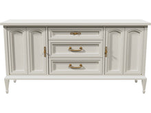 Load image into Gallery viewer, 64&quot; Unfinished 3 Drawer 2 Door White Fine Furniture Vintage Buffet #08201
