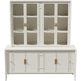 66" Unfinished 8 Door Vintage Hutch #08759