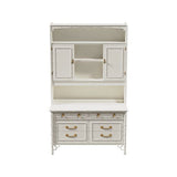 46" Unfinished 2 Door 6 Drawer Thomasville Vintage Bamboo Style Hutch #07961