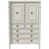 38" Unfinished 2 Door 5 Drawer Vintage Bamboo Style Hutch #08840